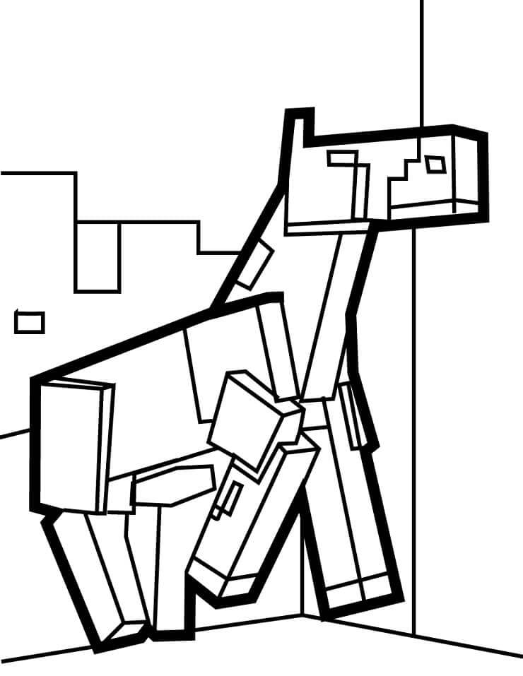 Minecraft Hevonen Vihainen Värityskuva