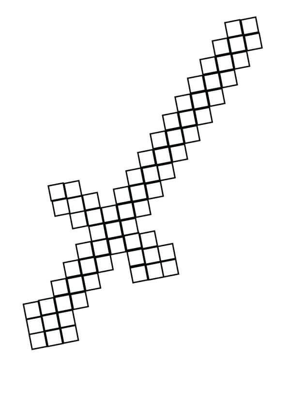 Minecraft Miekka Värityskuva
