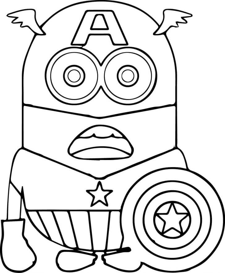Minion kapteeni Amerikka Värityskuva