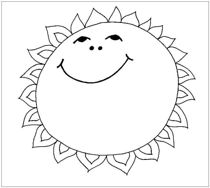 Piirustus söpö aurinko Värityskuva