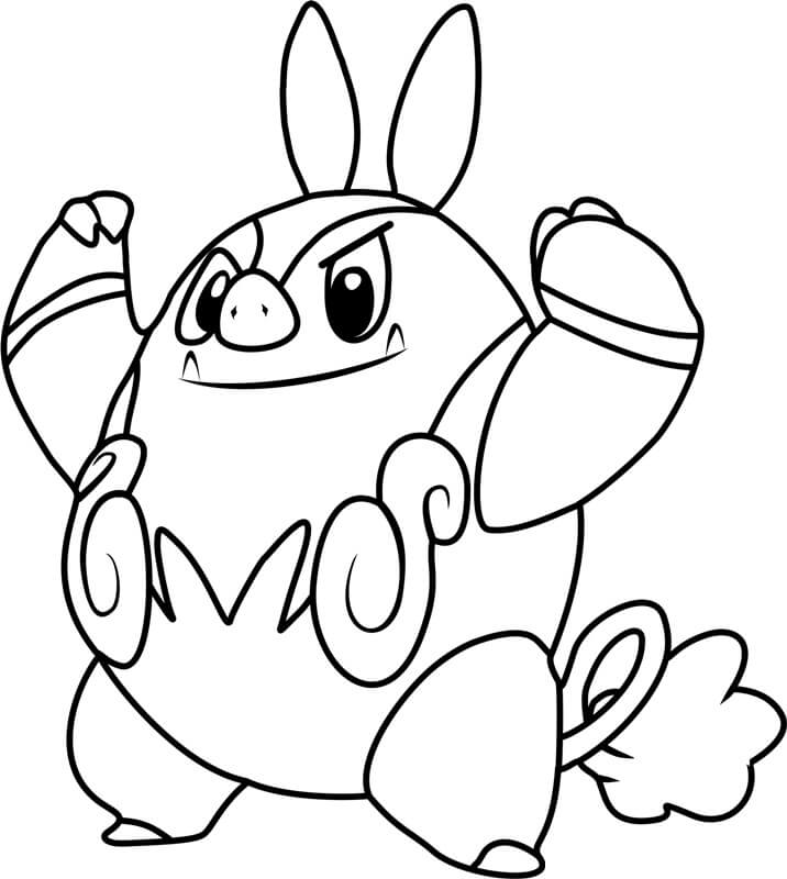 Pokemon Pignite Souriant Värityskuva
