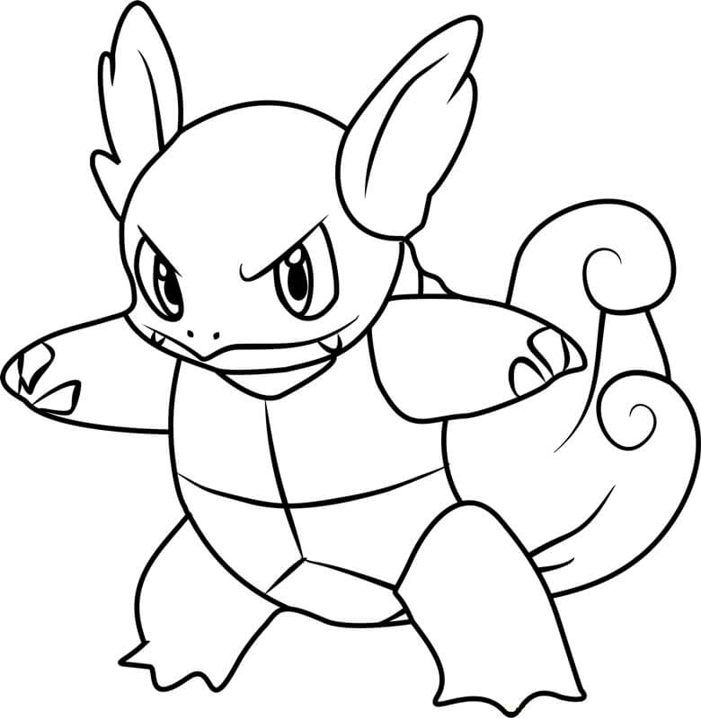 Pokemon Wartortle vihainen Värityskuva