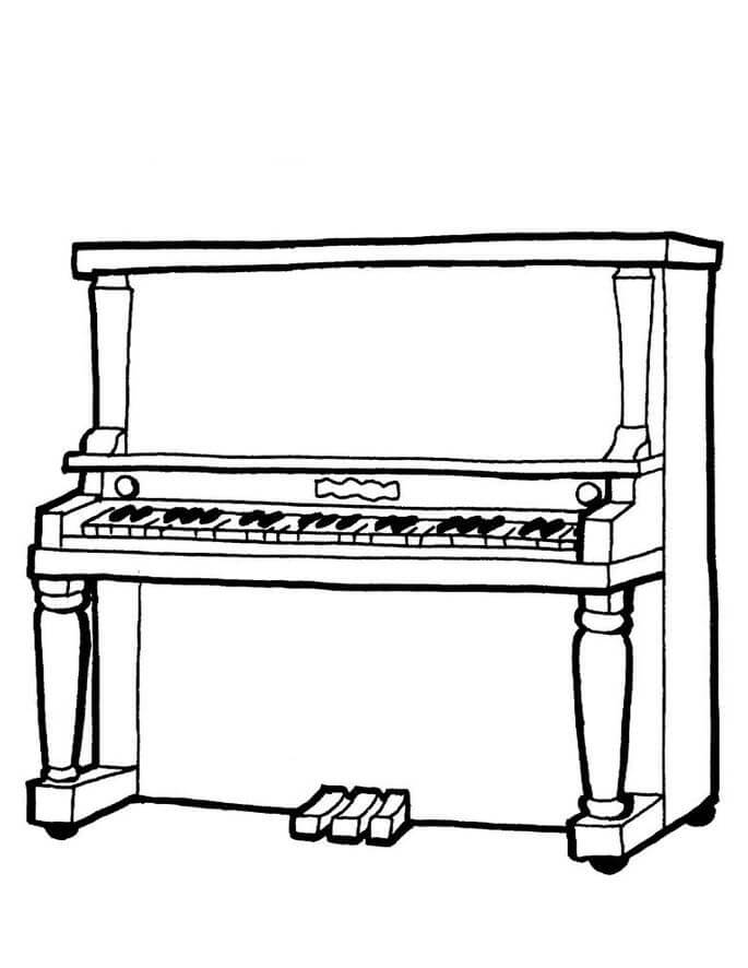 Pystyssä Piano Värityskuva
