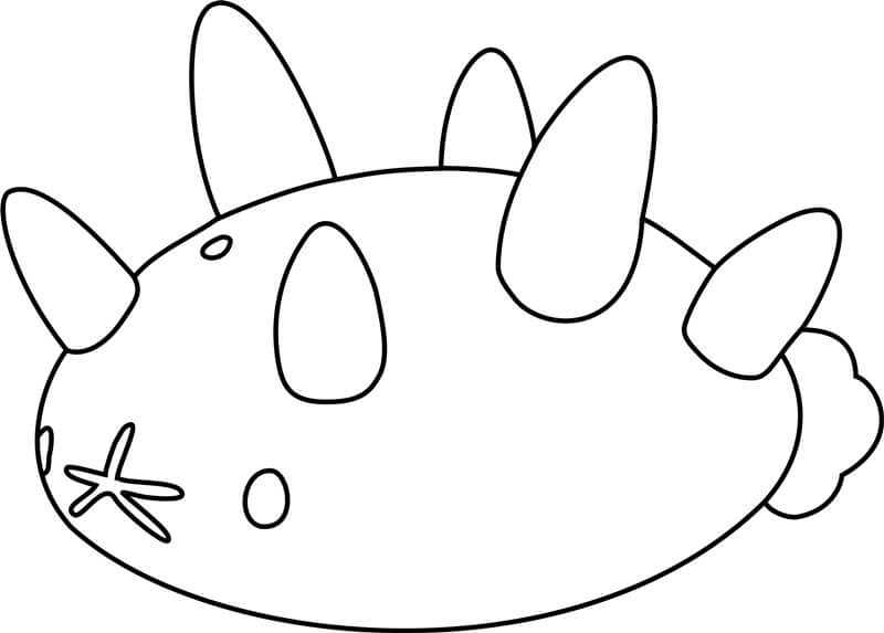 Pyukumuku Pokemon Värityskuva
