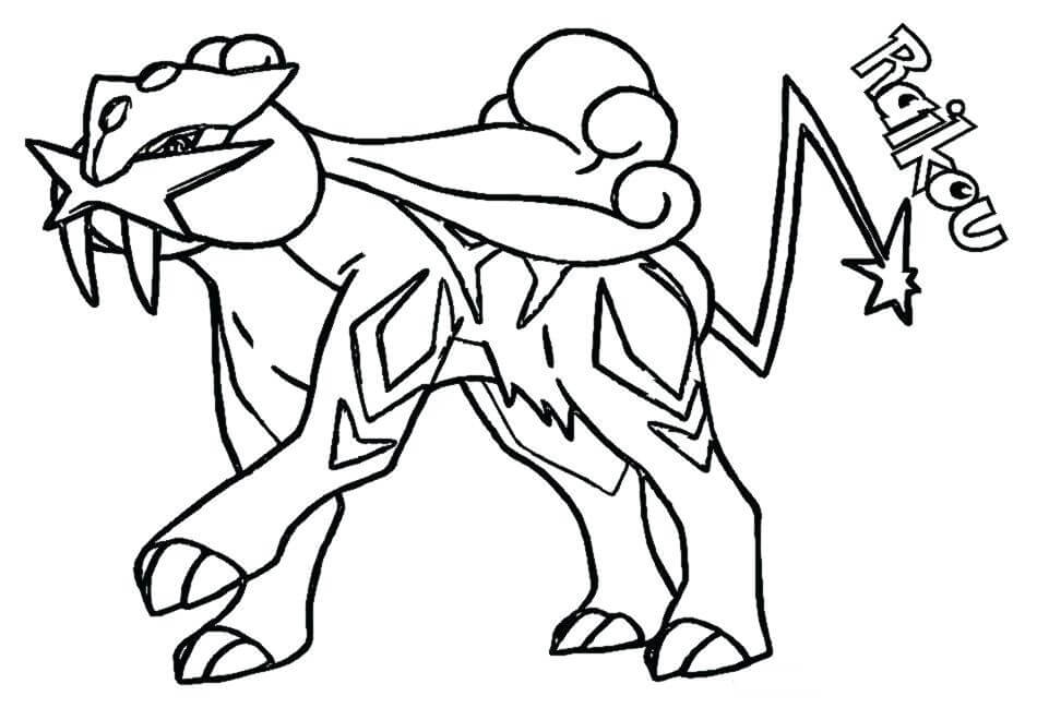Raikou Pokemon Värityskuva
