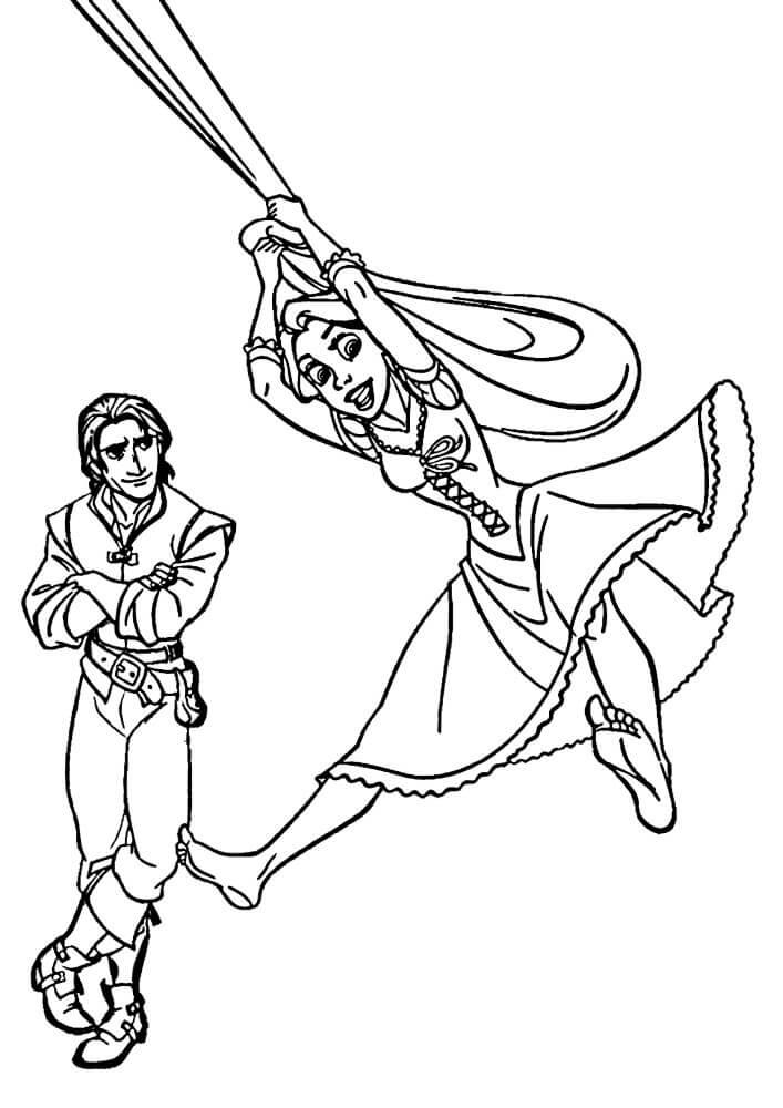 Rapunzel-kiipeily Värityskuva