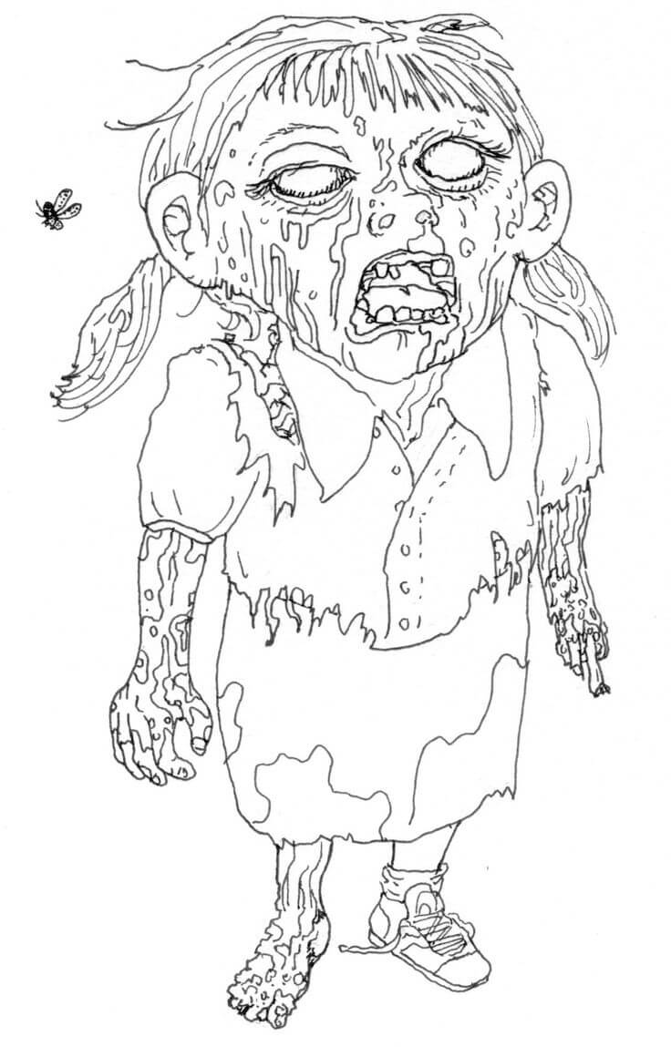 Ruma ja lihava zombie Värityskuva