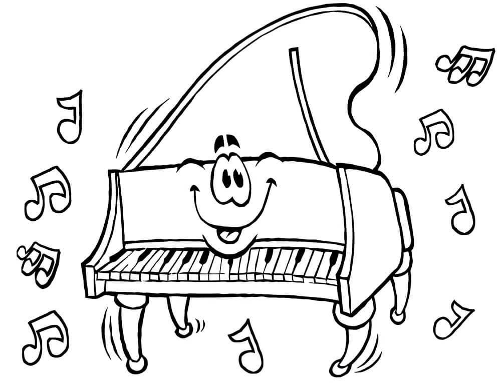 Sarjakuva Piano Värityskuva