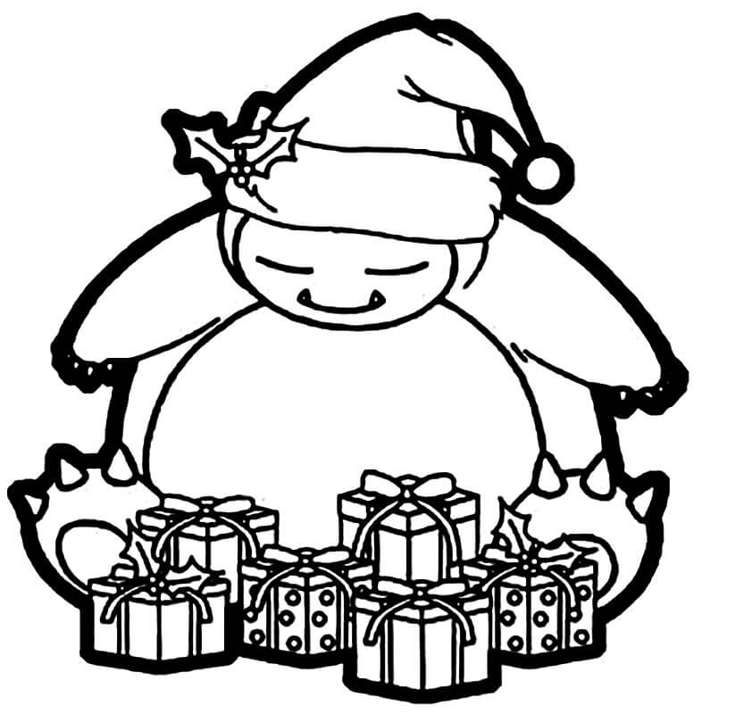 Snorlax jouluna Värityskuva