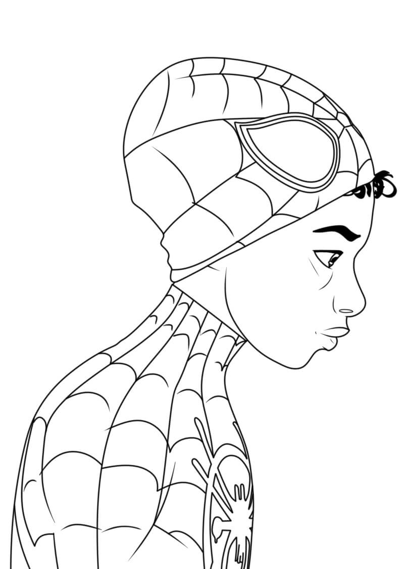Spiderman riisuu naamion Värityskuva