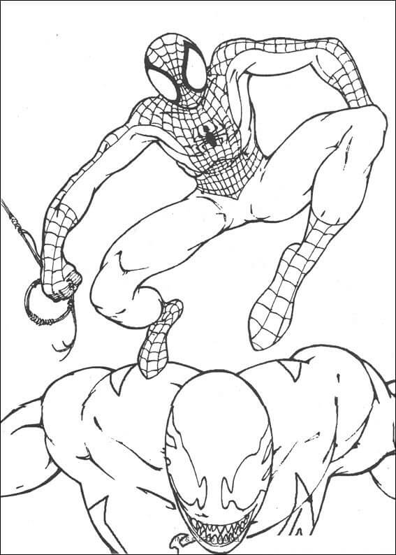 Spiderman vs Venom Värityskuva
