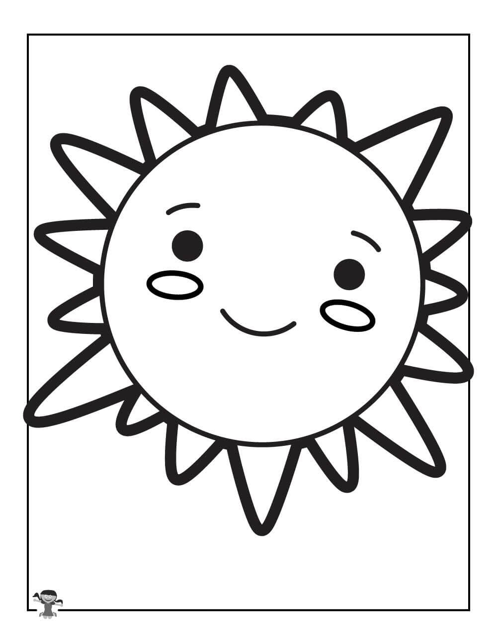 Suloinen aurinko Värityskuva