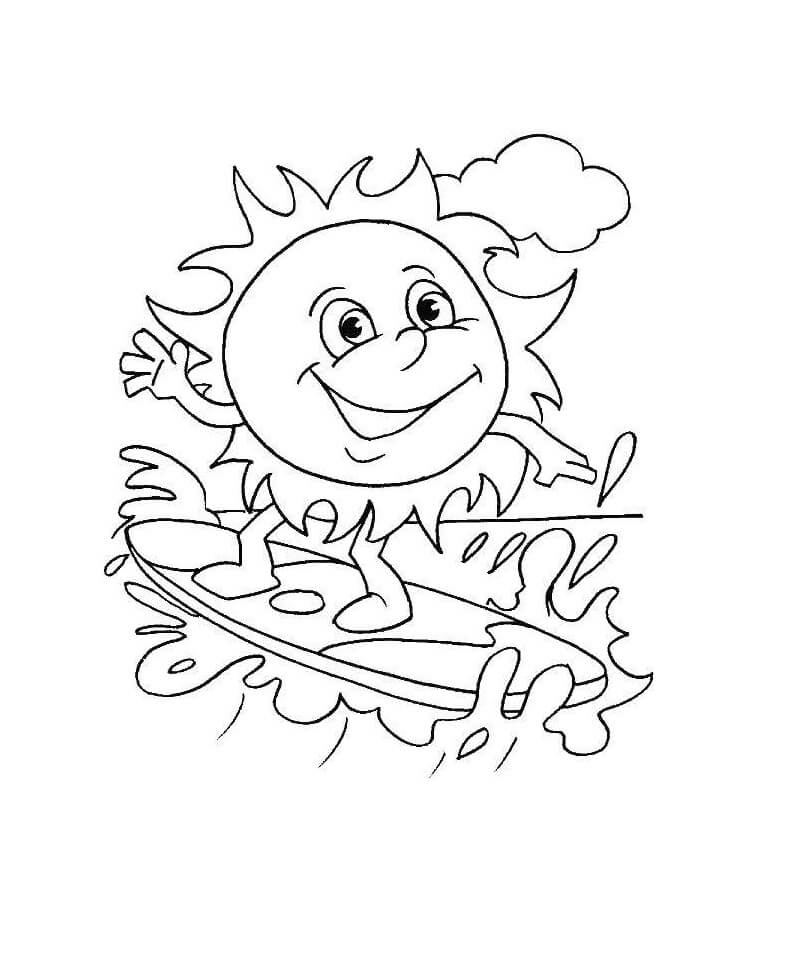 Surffaamassa aurinkoa Värityskuva