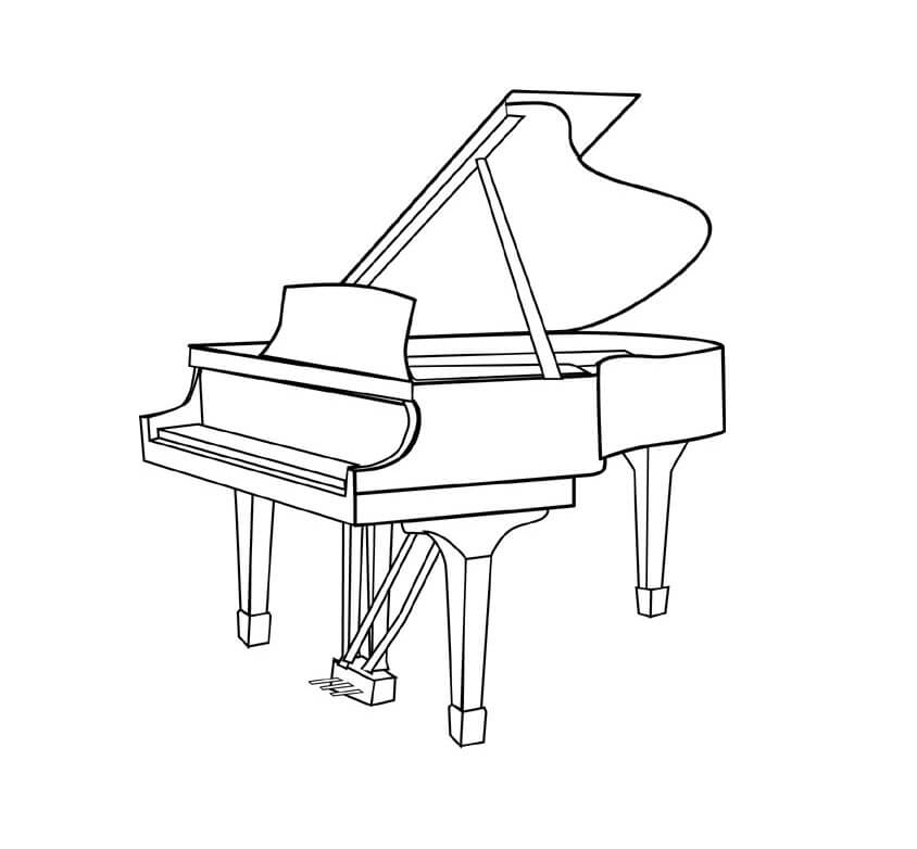 Suuri Piano Värityskuva