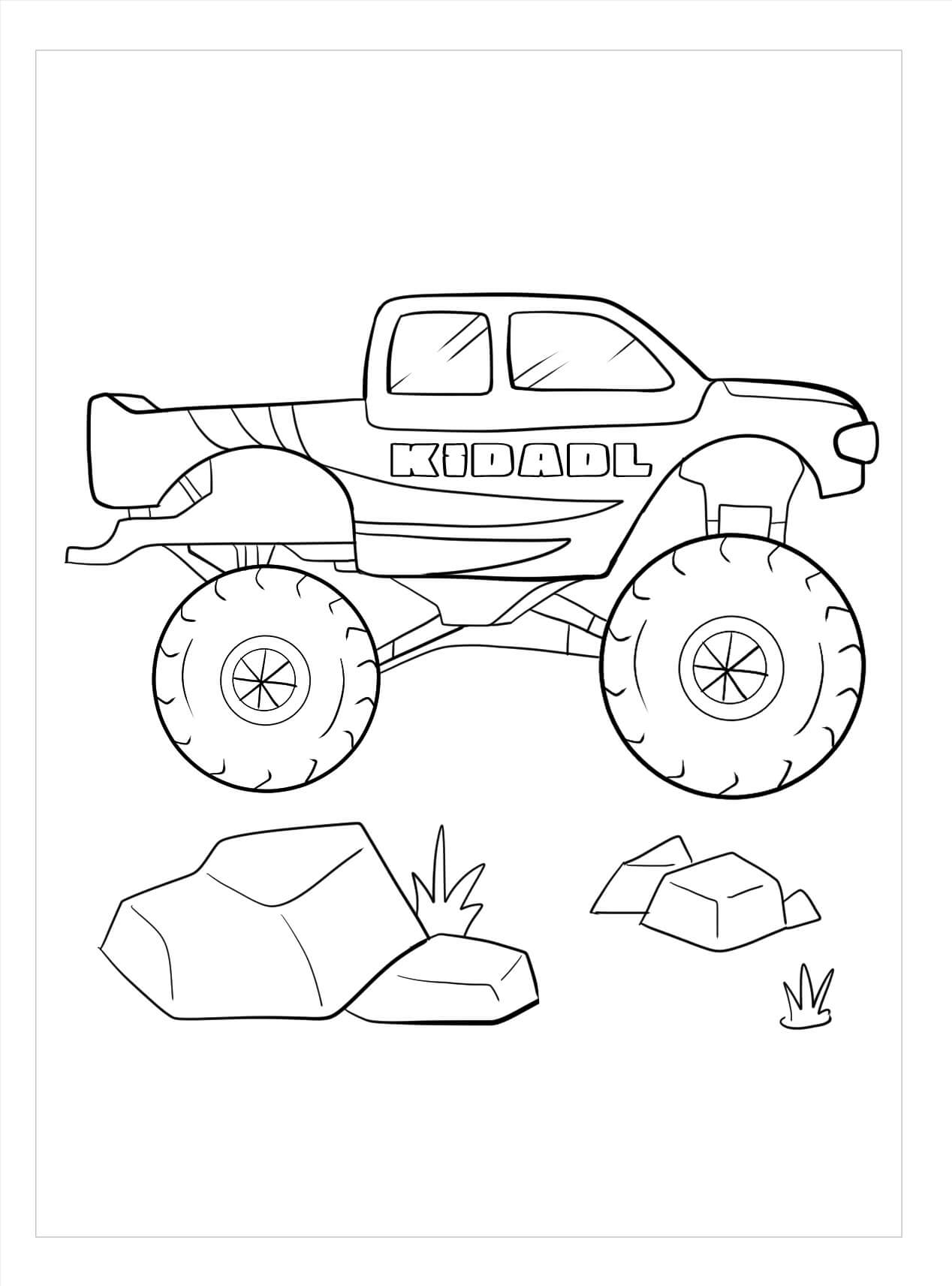 Täydellinen monsteriauto Värityskuva