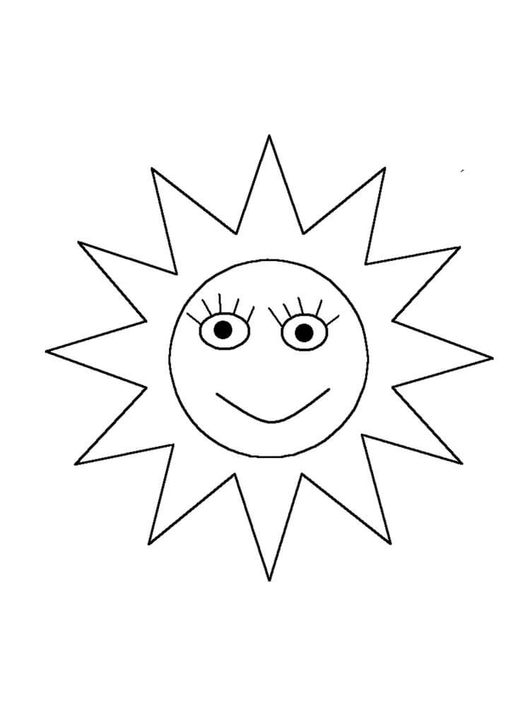 Tulostettava aurinko Värityskuva
