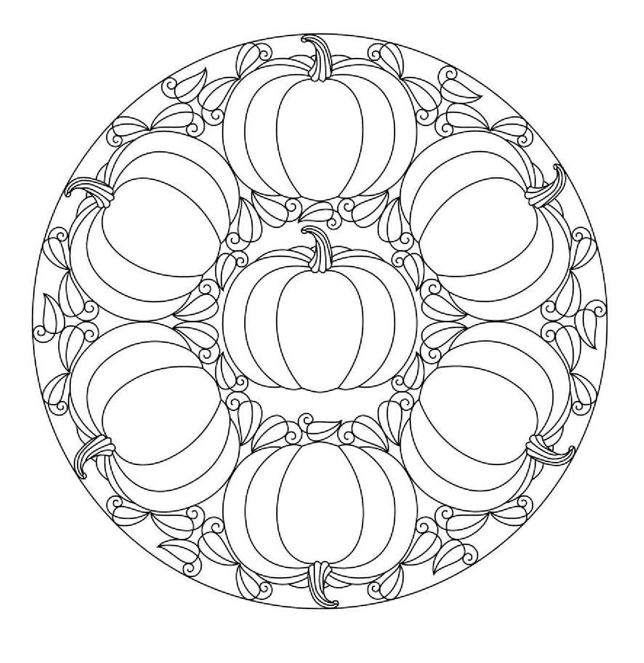 Tulostettava Halloween Mandala Värityskuva