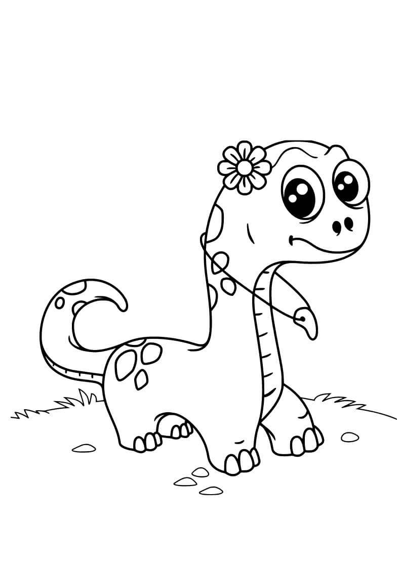 Vauva Diplodocus Värityskuva