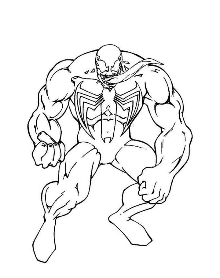 Venom Spiderman-logolla Värityskuva