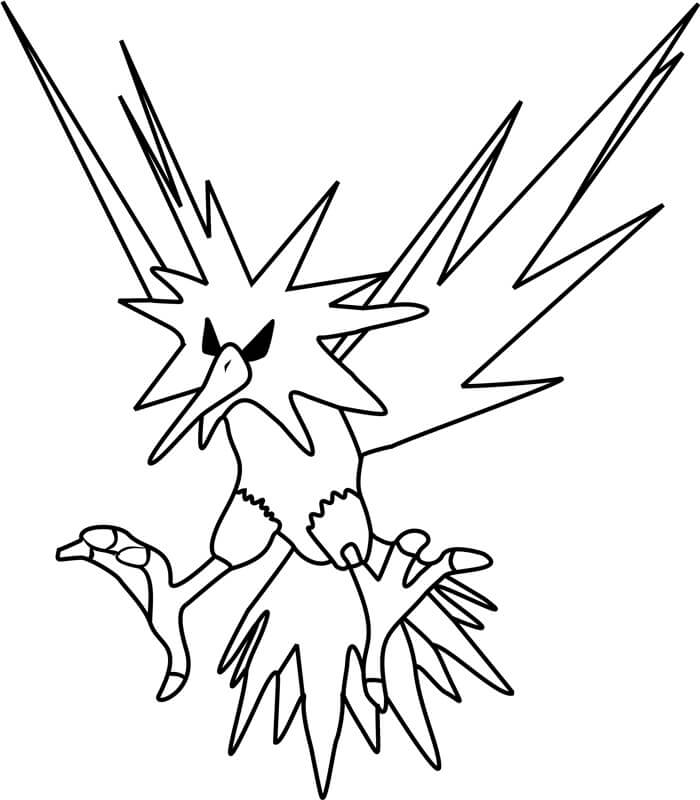 Zapdos Pokemon Värityskuva