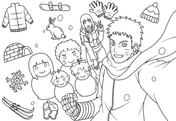 Naruto talvi värityssivu Värityskuva