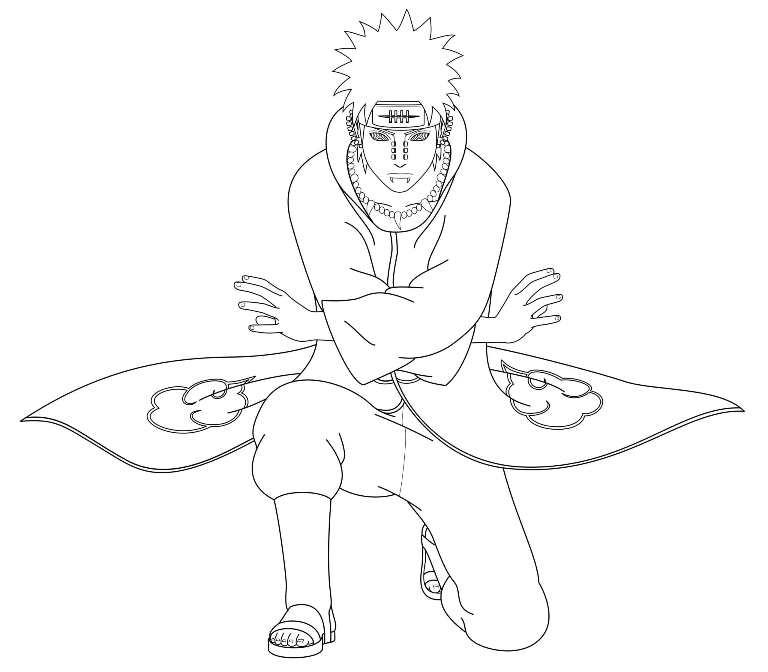Pain, joka johtaa Akatsuki-organisaatiota Värityskuva