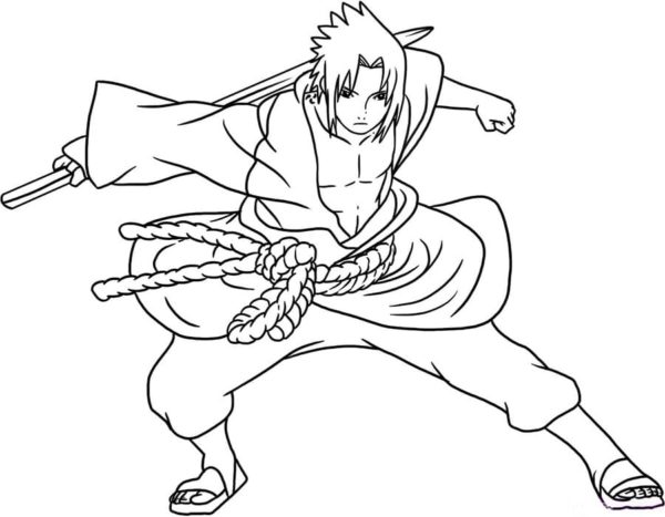 Sasuke, joka rakastaa voittoa ja menestystä Värityskuva