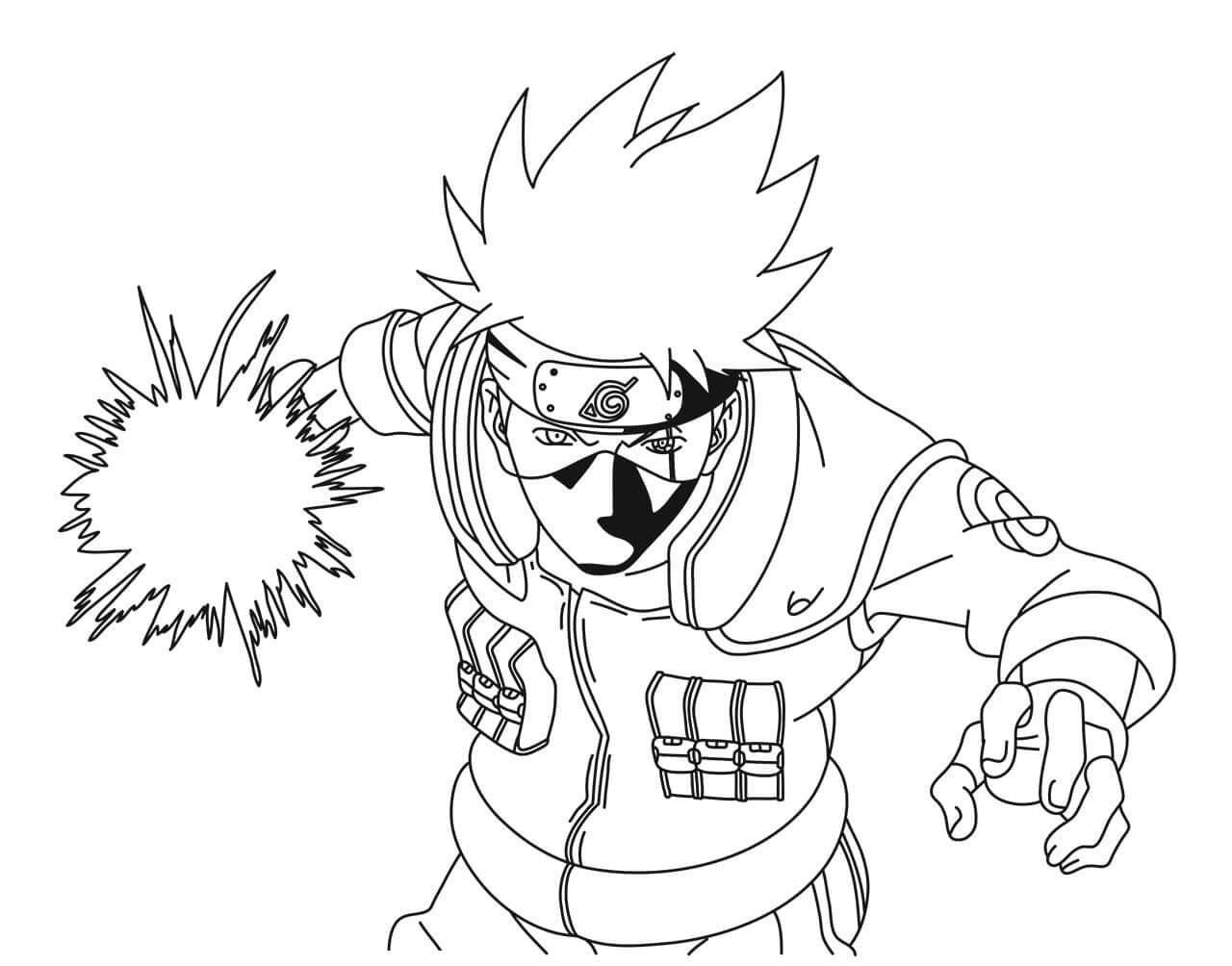 Kakashi kanssa Chidori Värityskuva
