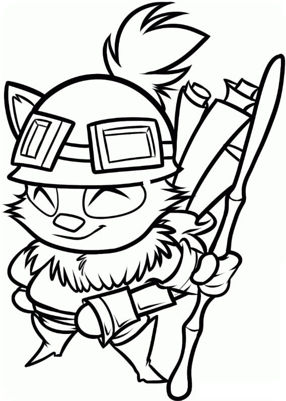 Kapteeni Teemo päivystykseen! Värityskuva