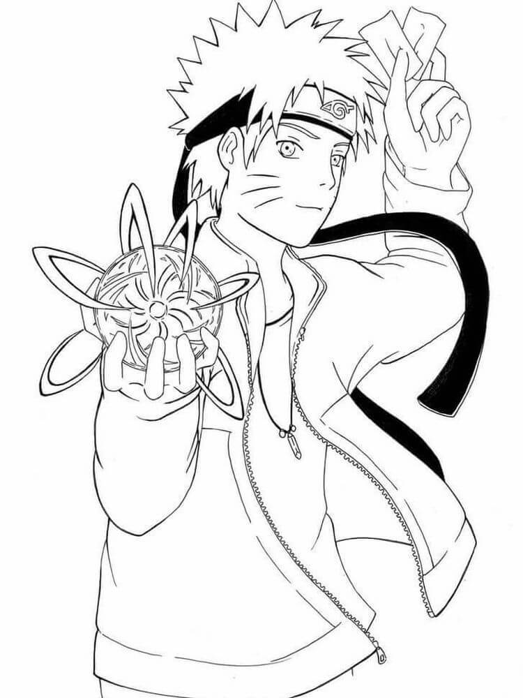 Komea Naruto ja Rasengan Värityskuva