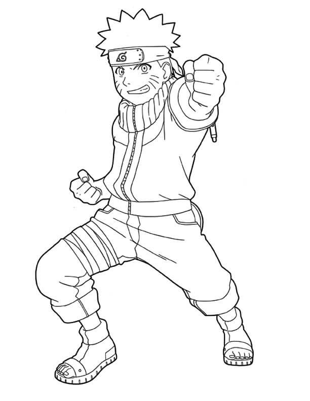 Pikku Naruto Punch Värityskuva