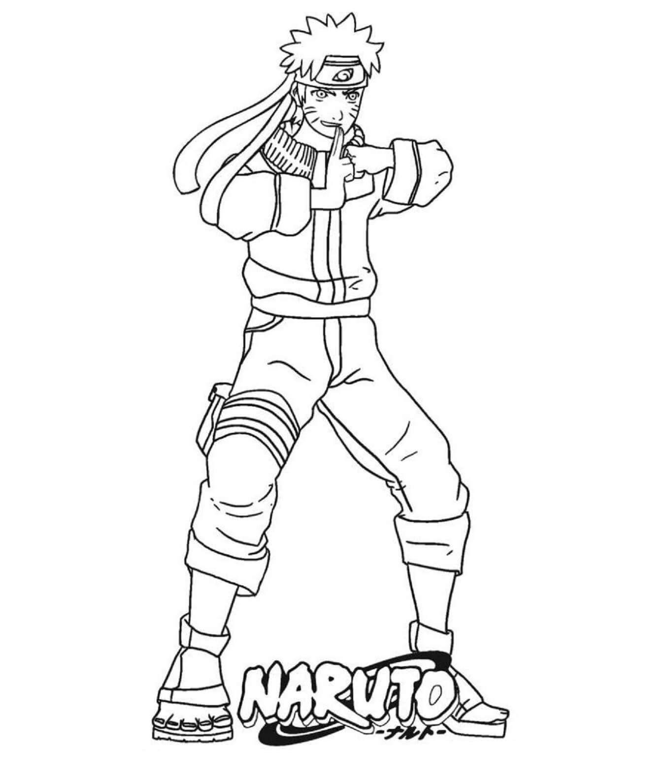 Pikku Naruto ja Naruto Värityskuva