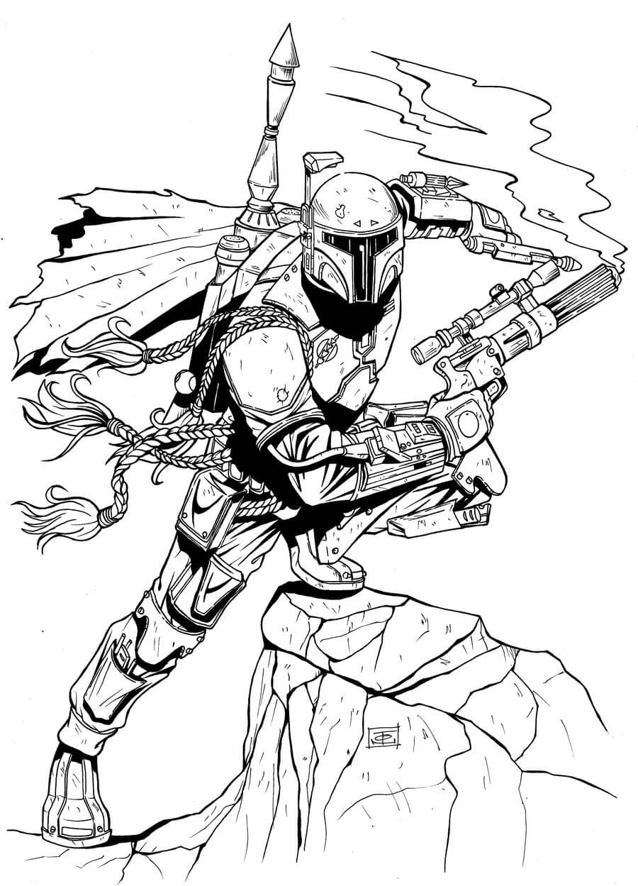 Siisti Boba Fett Värityskuva