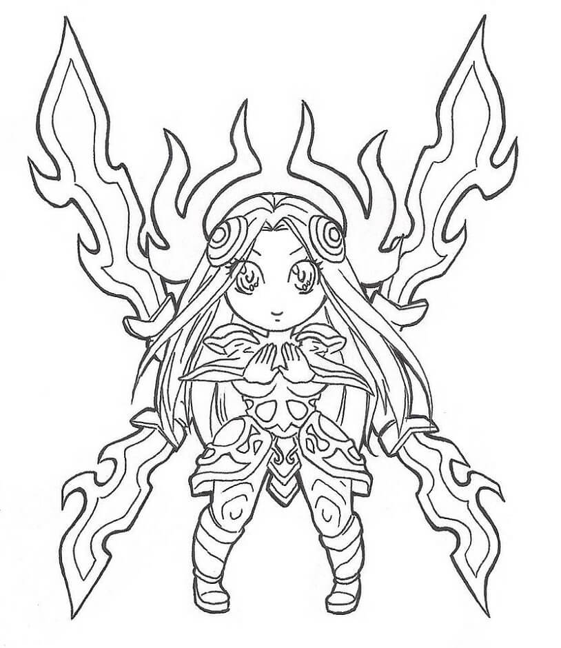 Suloinen Chibi Fiora Värityskuva