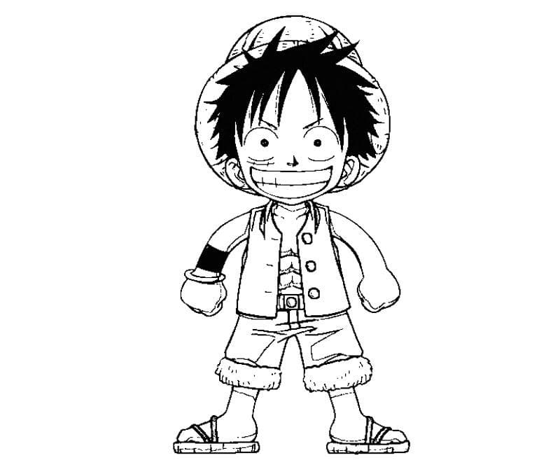 Chibi Luffy Coloring Värityskuva
