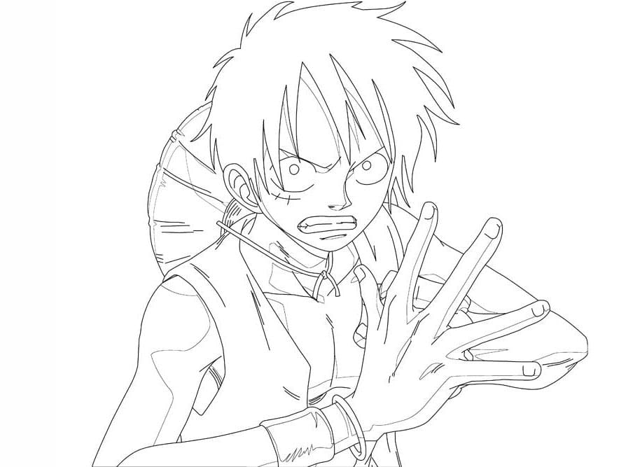 Serius Luffy Coloring Värityskuva
