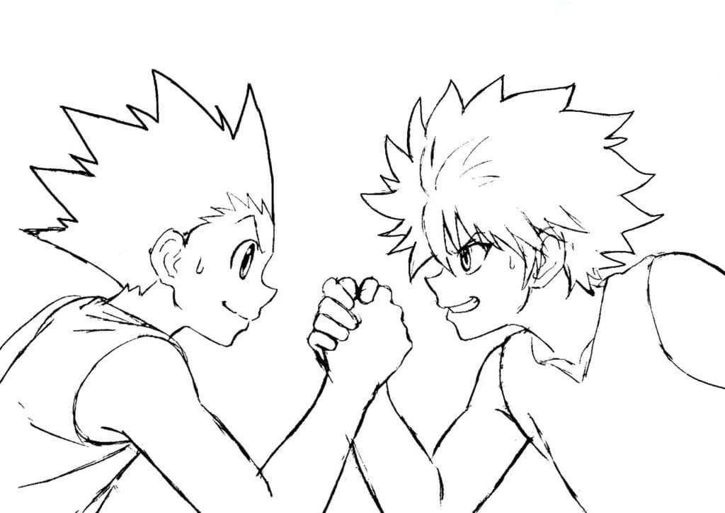 Gon Freecss ja Killua HD Värityskuva