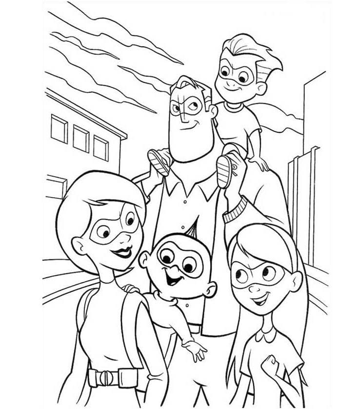 Ihmeperhe coloring pages