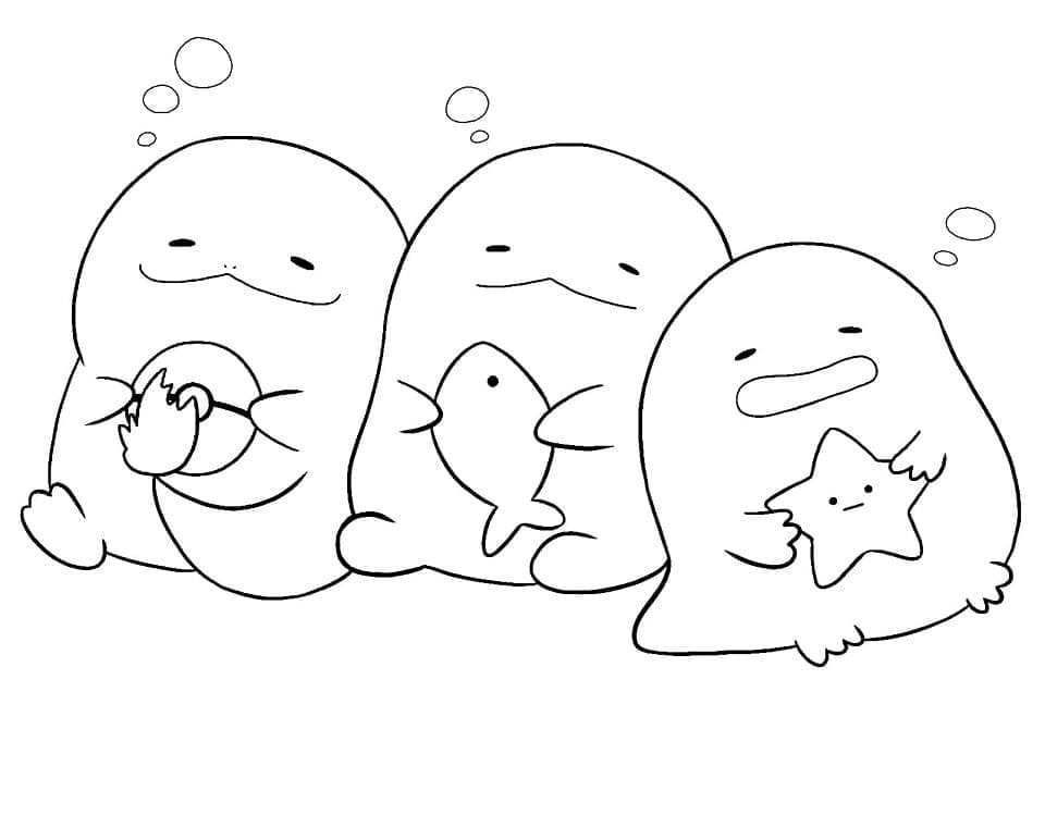 Kawaii Sumikko Gurashi Värityskuva