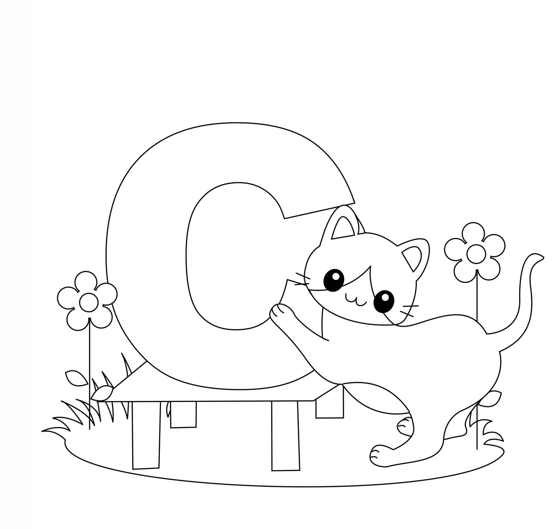 Kirjain C coloring pages