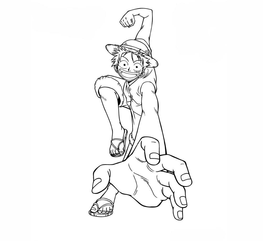 Luffy Hyökkäys Värityskuva
