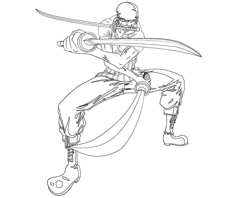 Roronoa Zoro on siistiä Värityskuva