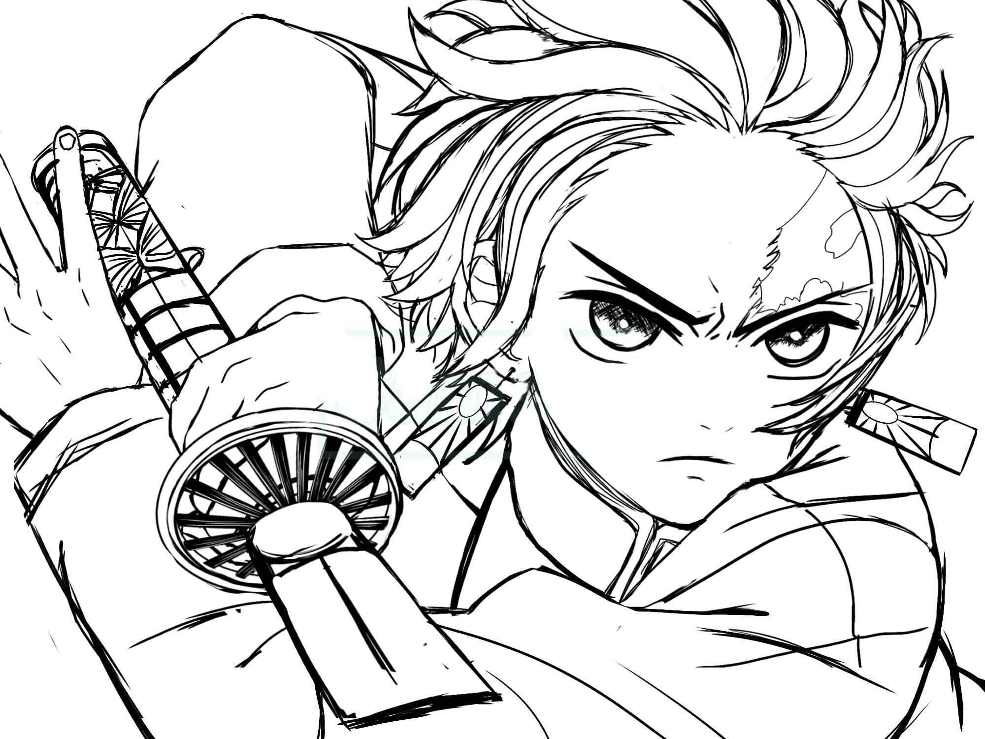 Tanjiro coloring pages