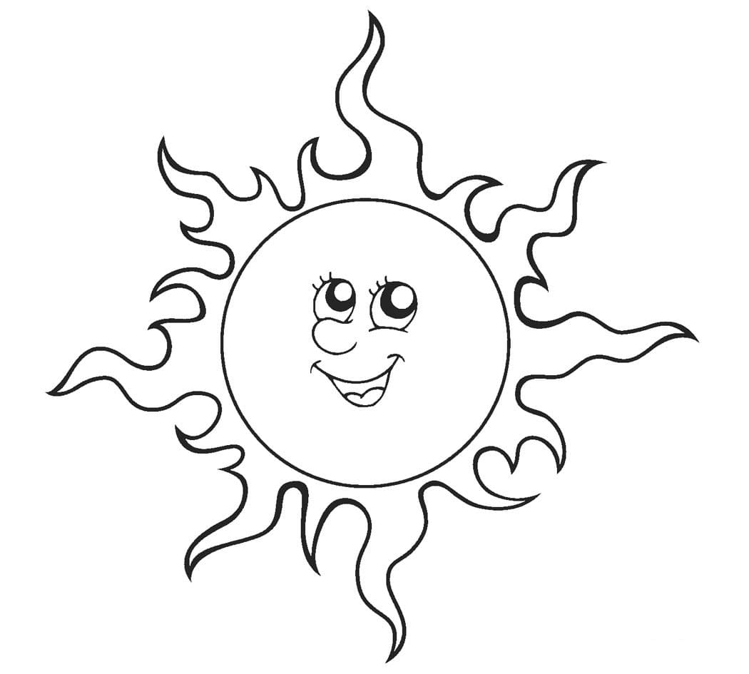 Free Sun Image Outline Värityskuva