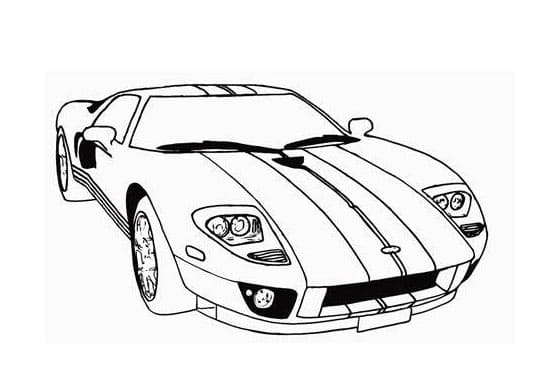 Free Supercar Outline Värityskuva