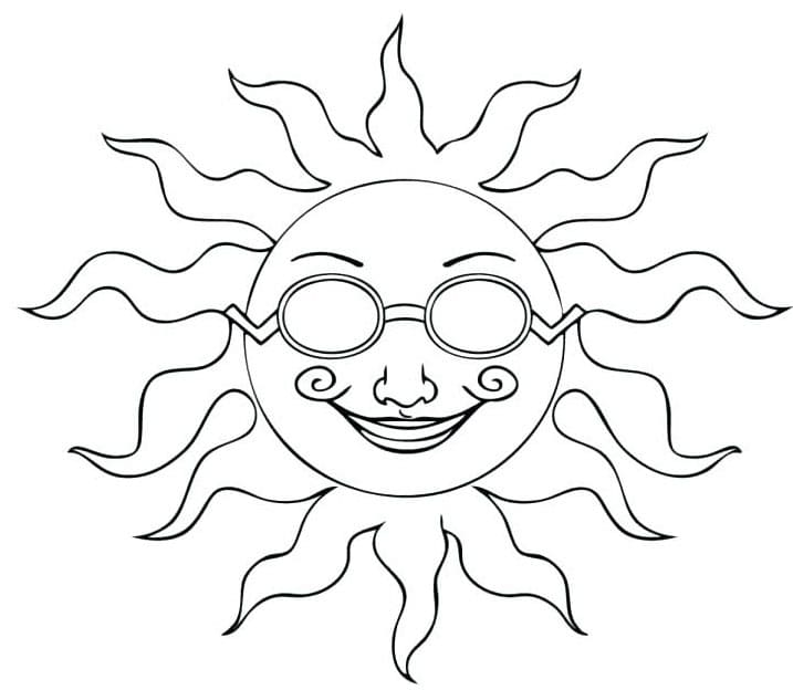 Print Sun Image Outline Värityskuva
