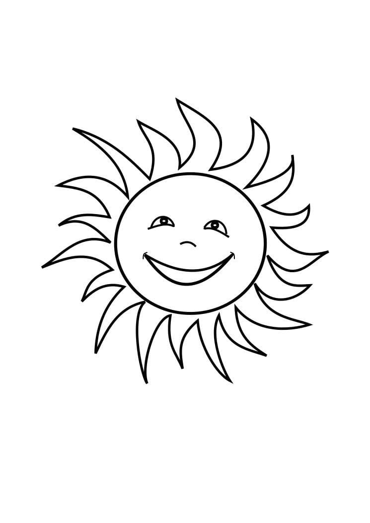 Printable Sun Outline Värityskuva