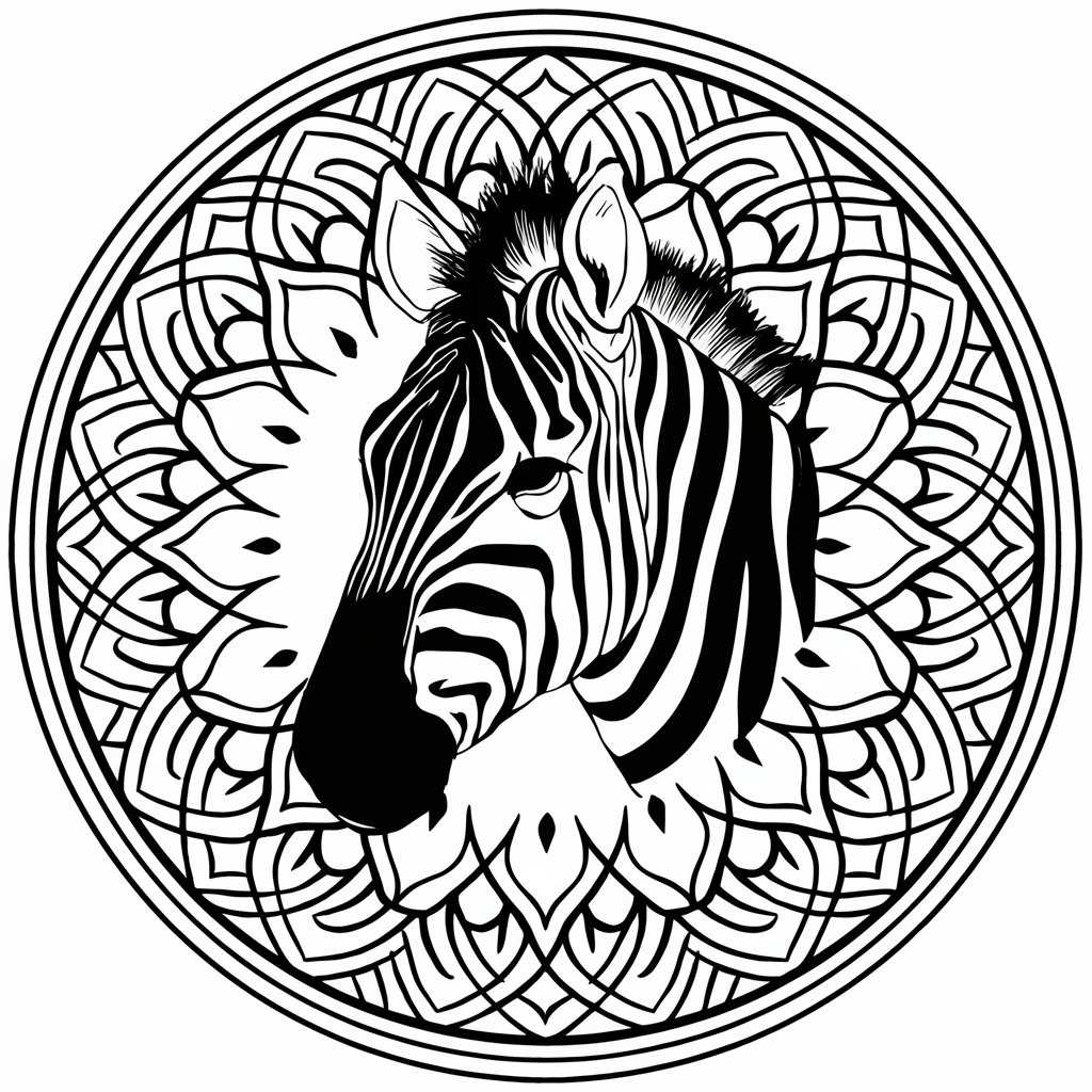 Seepra mandala Värityskuva