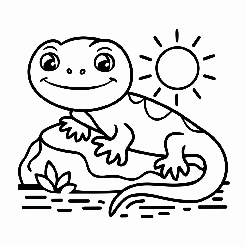 Söpö lisko auringon kanssa Värityskuva