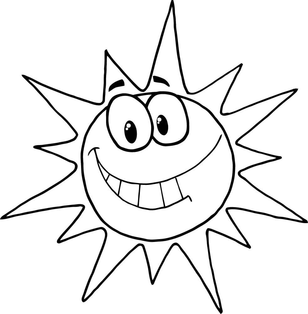 Sun Image Outline Värityskuva